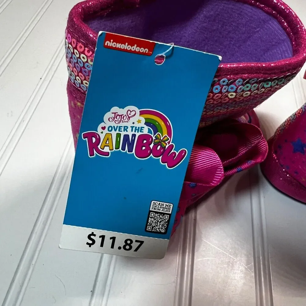 JoJo Siwa Girls Bootie Slippers Size 7/8 Plush Pink High Top NWT